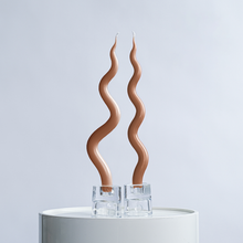 Load image into Gallery viewer, 14&quot; Squiggle Candle Sticks - Set of 2 Candles &amp; Home Fragrances Humber Cocoa Loose Squiggle 

