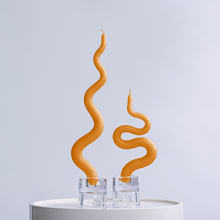Load image into Gallery viewer, 15&quot; Squiggle Candle Sticks - Set of 2 Candles &amp; Home Fragrances Humber Honey One Shape Each 
