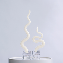 Load image into Gallery viewer, 15&quot; Squiggle Candle Sticks - Set of 2 Candles &amp; Home Fragrances Humber Ivory Dragon 
