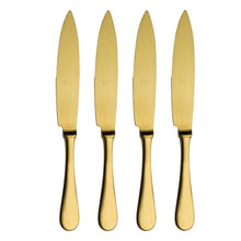 Load image into Gallery viewer, American Steak Knives - Set of 4 STEAK KNIVES Mepra Brushed Gold 
