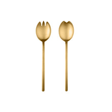 Load image into Gallery viewer, Due Salad Servers SERVING UTENSILS Mepra Brushed Gold 
