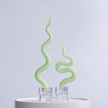 Load image into Gallery viewer, 15&quot; Squiggle Candle Sticks - Set of 2 Candles &amp; Home Fragrances Humber Lime Green Dragon 
