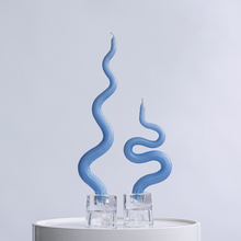Load image into Gallery viewer, 15&quot; Squiggle Candle Sticks - Set of 2 Candles &amp; Home Fragrances Humber Pastel Blue One Shape Each 
