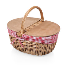 Load image into Gallery viewer, Country Picnic Basket Picnic &amp; Outdoor Dining Picnic Time Red &amp; White Gingham Pattern 
