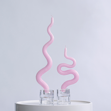 Load image into Gallery viewer, 15&quot; Squiggle Candle Sticks - Set of 2 Candles &amp; Home Fragrances Humber Bubblegum Pink One Shape Each 
