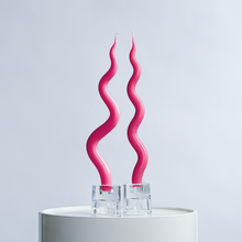 Load image into Gallery viewer, 14&quot; Squiggle Candle Sticks - Set of 2 Candles &amp; Home Fragrances Humber Fucshia Tight Squiggle 

