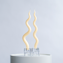 Load image into Gallery viewer, 14&quot; Squiggle Candle Sticks - Set of 2 Candles &amp; Home Fragrances Humber Ivory Tight Squiggle 
