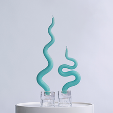 Load image into Gallery viewer, 15&quot; Squiggle Candle Sticks - Set of 2 Candles &amp; Home Fragrances Humber Tiffany Blue Squiggle 
