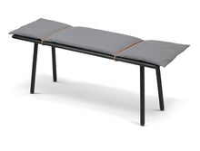 Load image into Gallery viewer, Georg Bench BENCHES Skagerak Black Oak with Light Grey Wool and Natural Leather 
