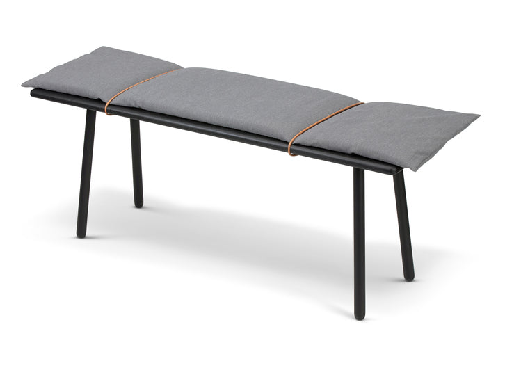 Georg Bench BENCHES Skagerak Black Oak with Light Grey Wool and Natural Leather 