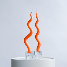 Load image into Gallery viewer, 14&quot; Squiggle Candle Sticks - Set of 2 Candles &amp; Home Fragrances Humber Orange Loose Squiggle 
