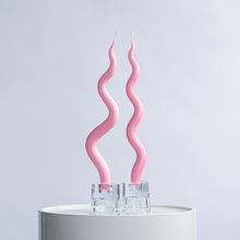Load image into Gallery viewer, 14&quot; Squiggle Candle Sticks - Set of 2 Candles &amp; Home Fragrances Humber Pink Tight Squiggle 

