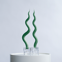 Load image into Gallery viewer, 14&quot; Squiggle Candle Sticks - Set of 2 Candles &amp; Home Fragrances Humber Utility Green Tight Squiggle 
