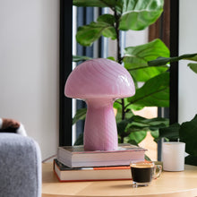 Load image into Gallery viewer, Glass Mushroom Table Lamp, Petite Close Top, Rose Pink lighting Humber 
