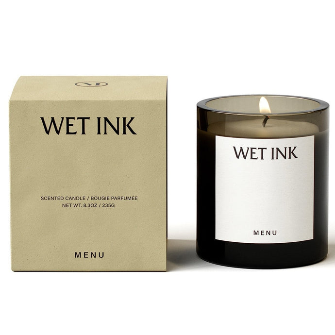Olfacte Scented Candle, Wet Ink Candles Menu 