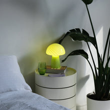 Load image into Gallery viewer, Glass Mushroom Table Lamp, Petite Close Top, Mint Green lighting Humber 
