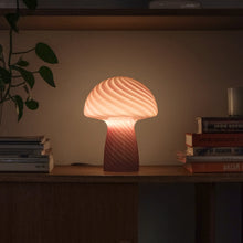 Load image into Gallery viewer, Glass Mushroom Table Lamp, Petite Close Top, Rose Pink lighting Humber 

