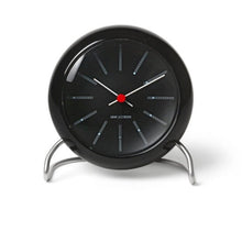 Load image into Gallery viewer, Bankers Table Clock Clocks Arne Jacobsen Black 
