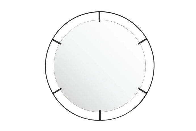 Tabon 30-in Round Open Frame Mirror - Black WALL MIRRORS Varaluz 