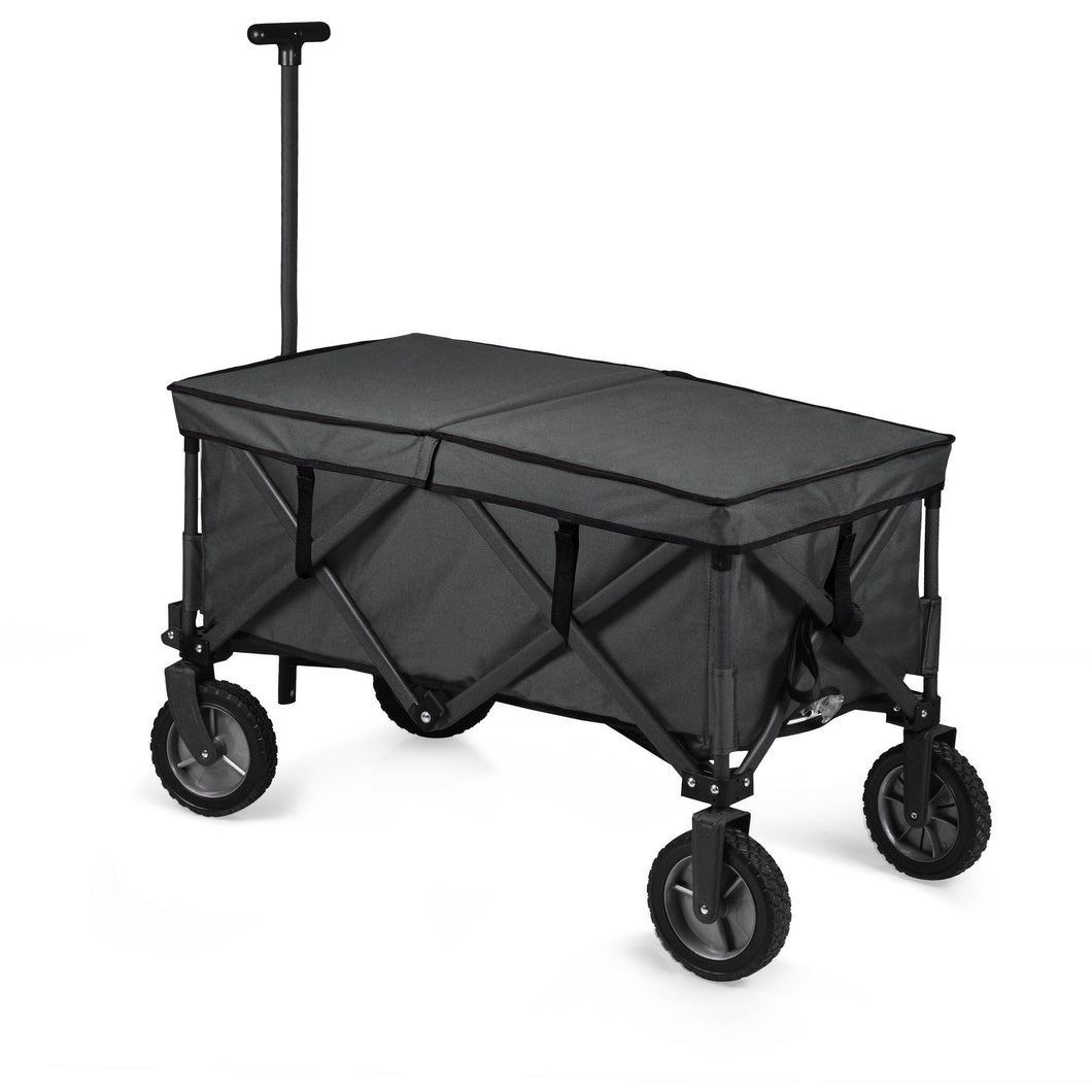 Adventure Wagon Elite Portable Utility Wagon with Table & Liner Totes Picnic Time Dark Grey 