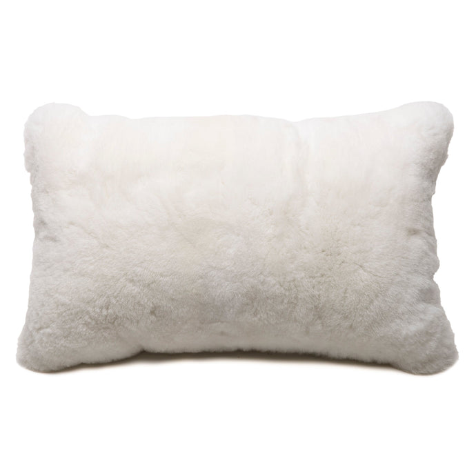 Andes White Shearling Style Alpaca Lumbar Pillow Pillow Intiearth 