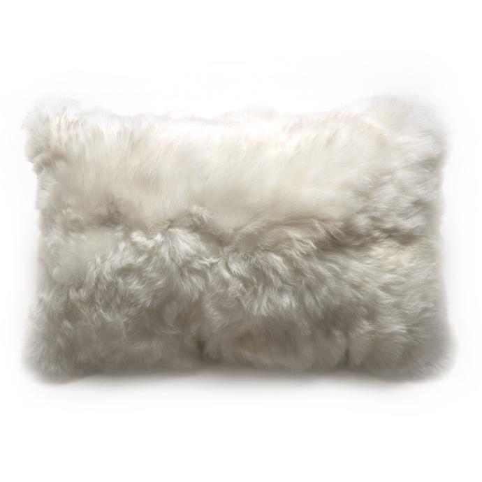Andes White Alpaca Lumbar Pillow Pillow Intiearth 