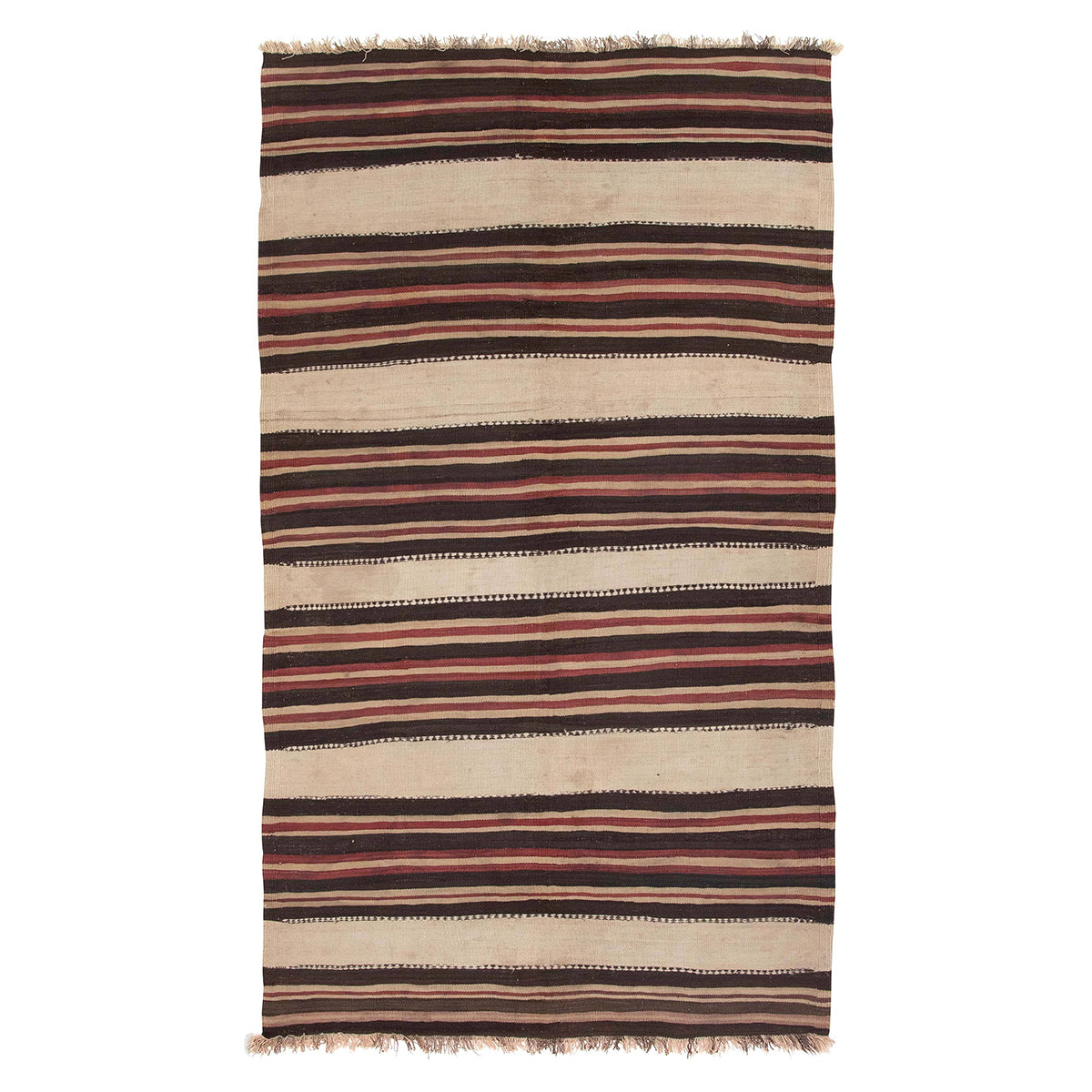Amadi Carpets Vintage Qashqai Flatweave Striped Rug Afternoon Light
