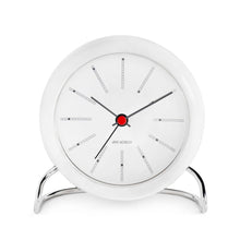 Load image into Gallery viewer, Bankers Table Clock Clocks Arne Jacobsen White 
