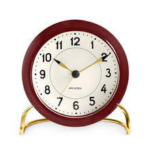 Load image into Gallery viewer, Station Table Clock Clocks Arne Jacobsen Bordeaux/White 
