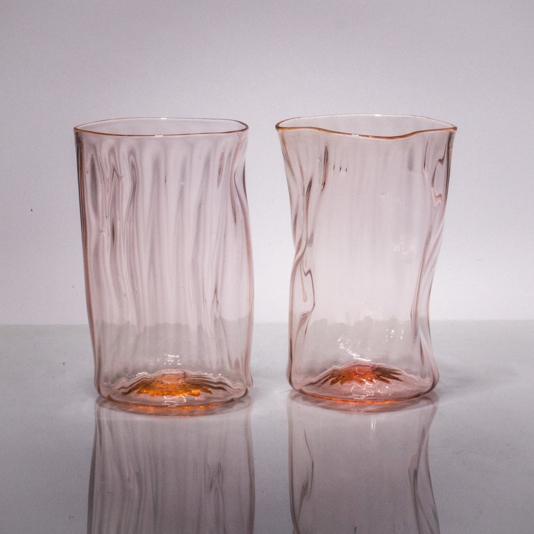 Wabi Sabi Water Glass set of 2 CUPS & GLASSES Andrew Iannazzi Cherry Blossom 
