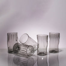 Load image into Gallery viewer, Wabi Sabi Water Glass - Set of 5 CUPS &amp; GLASSES Andrew Iannazzi Smoke Grey 
