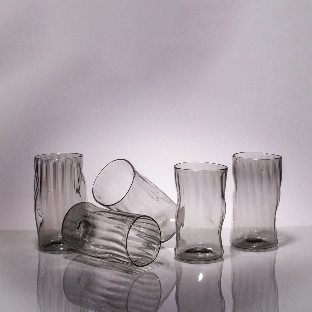 Wabi Sabi Water Glass - Set of 5 CUPS & GLASSES Andrew Iannazzi Smoke Grey 