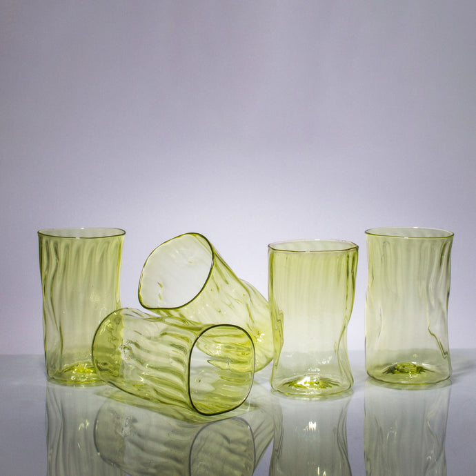 Wabi Sabi Water Glass - Set of 5 CUPS & GLASSES Andrew Iannazzi Ginko Green 