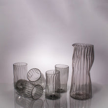 Load image into Gallery viewer, Wabi Sabi Water Pitcher + set of 5 glasses CUPS &amp; GLASSES Andrew Iannazzi Smoke Grey 
