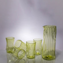 Load image into Gallery viewer, Wabi Sabi Water Pitcher + set of 5 glasses CUPS &amp; GLASSES Andrew Iannazzi Ginko Green 
