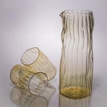 Load image into Gallery viewer, Wabi Sabi Water Pitcher + set of 2 glasses CUPS &amp; GLASSES Andrew Iannazzi Straw Gold 

