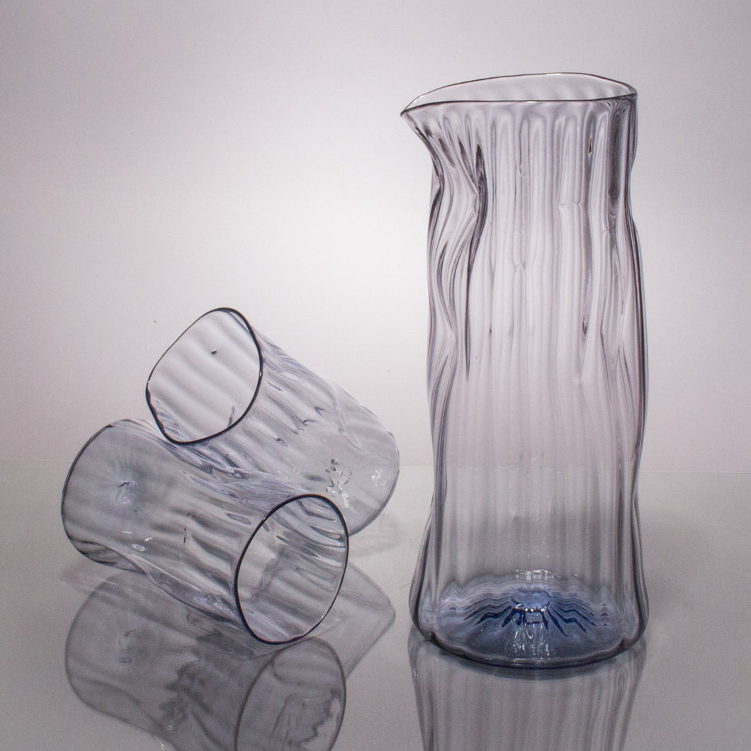 Wabi Sabi Water Pitcher + set of 2 glasses CUPS & GLASSES Andrew Iannazzi Glacier Blue 