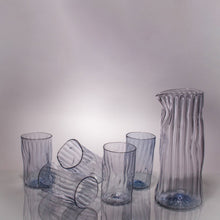 Load image into Gallery viewer, Wabi Sabi Water Pitcher + set of 5 glasses CUPS &amp; GLASSES Andrew Iannazzi Glacier Blue 
