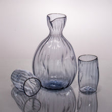 Load image into Gallery viewer, Wabi Sabi Saki Carafe + 2 cups CUPS &amp; GLASSES Andrew Iannazzi Glacier Blue 
