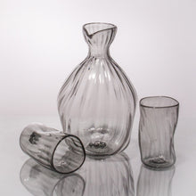 Load image into Gallery viewer, Wabi Sabi Saki Carafe + 2 cups CUPS &amp; GLASSES Andrew Iannazzi Smoke Grey 
