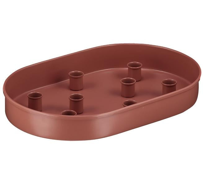 Oval Metal Candle Platter CANDLES & HOME FRAGRANCES, shipping time:In Stock British Colour Standard Brick Dust 
