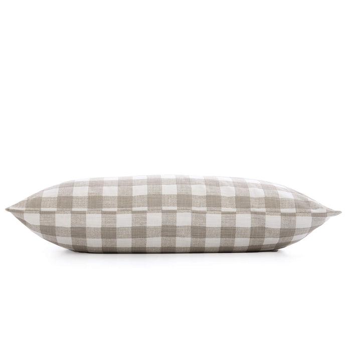 Dog Bed, Warm Stone Gingham Check Pet Beds The Foggy Dog 