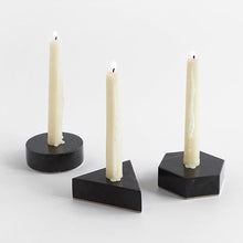 Load image into Gallery viewer, Marble Candle Holder CANDLE HOLDERS Fort Standard Objects Black Marble Circle 
