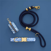 Load image into Gallery viewer, Collar Walk Set, Blue Roses Collars &amp; Leashes The Foggy Dog 
