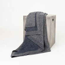 Load image into Gallery viewer, Cobalt &amp; Platinum Yak Beehive Knit Throw Hangai Mountain Textiles 
