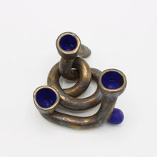 Load image into Gallery viewer, Bronze and Midnight Blue Candelabra 1 Julia Elsas 
