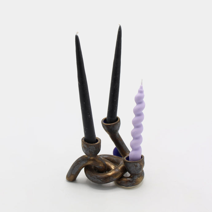 Bronze and Midnight Blue Candelabra 1 Julia Elsas 