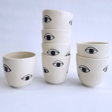 Load image into Gallery viewer, Many Eyes Cup, Black &amp; White Mugs Demetria Chappo 
