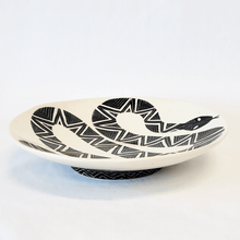 Load image into Gallery viewer, Serpent Serving Bowl / Wall Hanging - Black and White Demetria Chappo 
