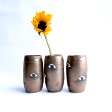 Load image into Gallery viewer, Many Eyes Vase - Gold Demetria Chappo 
